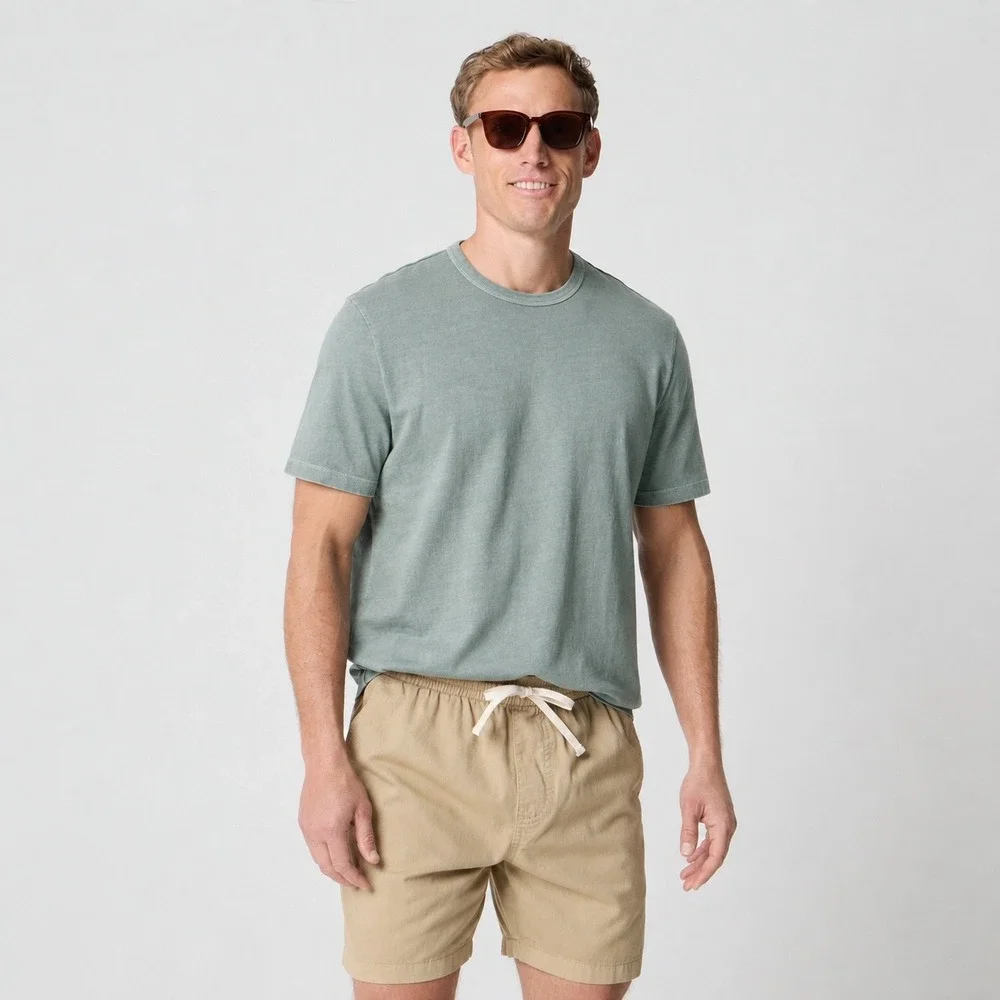J.Crew Mens Garment Dyed Relaxed Fit T-Shirt Sage Green BZ136 Size M